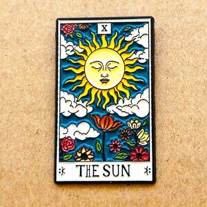 The Sun Enamel Pin, Spell, Tarot,Celestial Card Art, Unisex, Mystic, Collectible